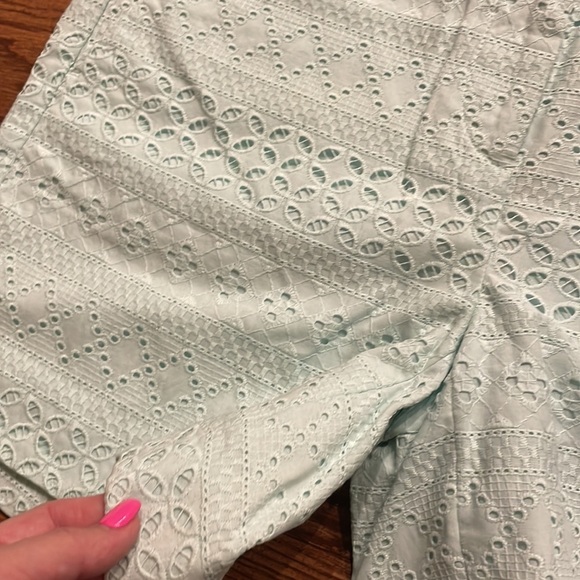 NWT ANNE TAYLOR LOFT The Riviera Shorts eyelet lace mint green size 4 - Picture 8 of 11